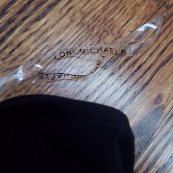 LORI M Collection Rhinestone Mock Neck Peep Hole V Neck Dress- Large- NWOT - Picture 9 of 14